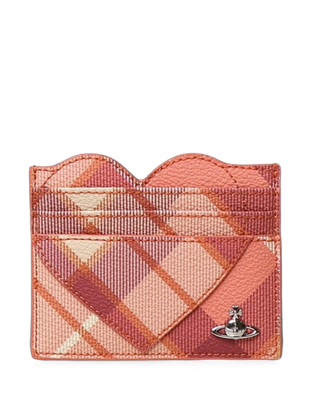 Vivienne Westwood heart-shaped tartan cardholder - Rosso
