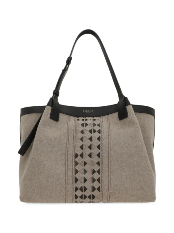 Serapian Small Secret Mosaicotote Bag in Neutrals