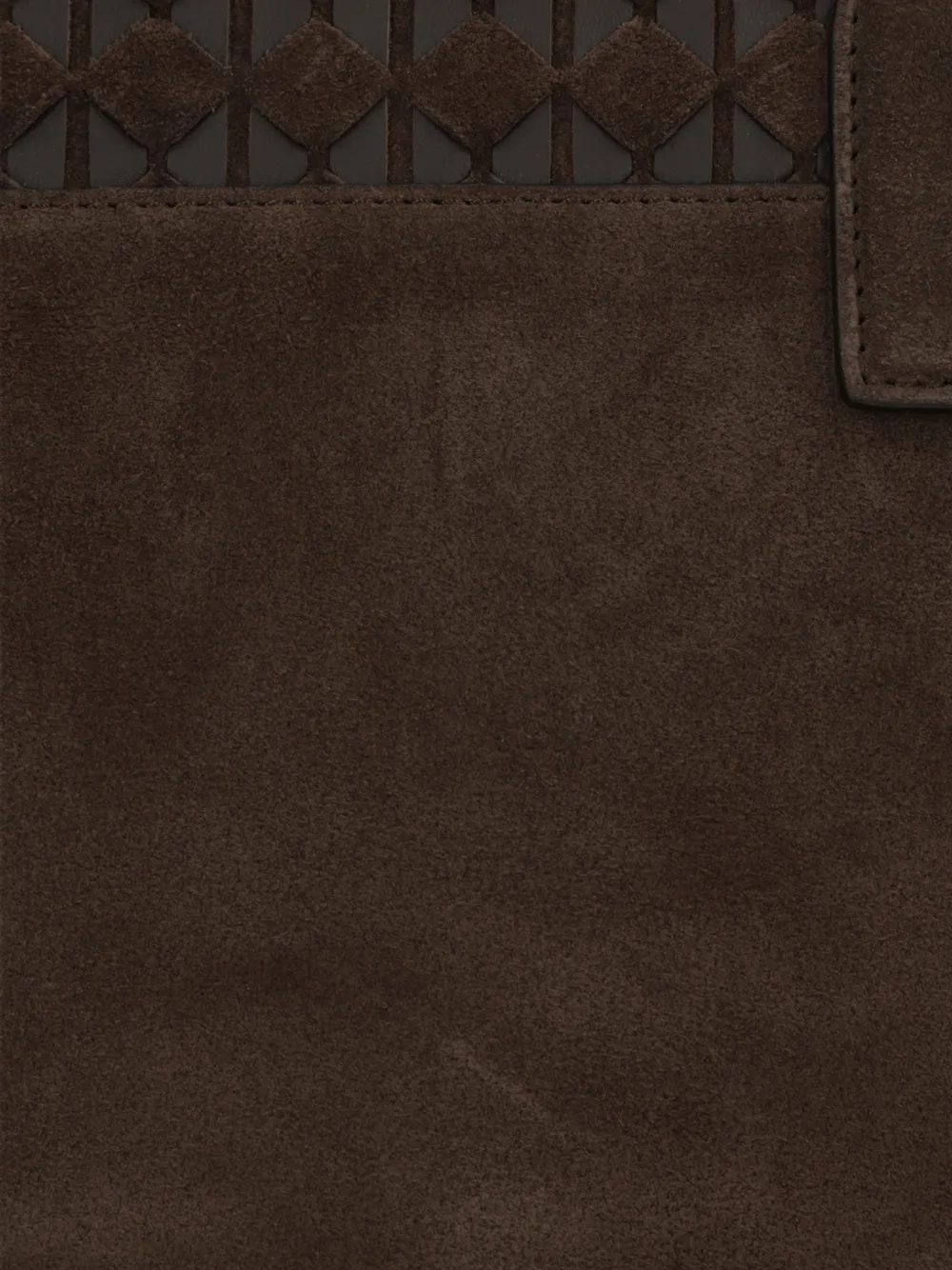 Serapian Large Mosaico Suede Tote Bag in Brown, view 4