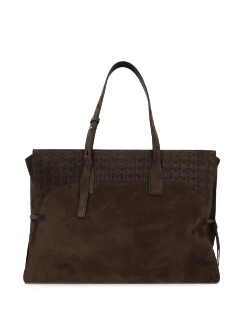 Serapian large Mosaico suede tote bag