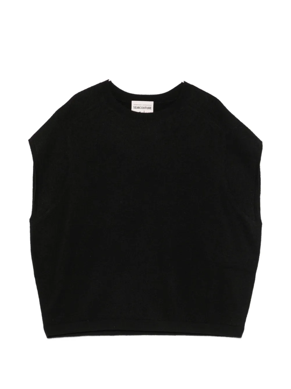 Semicouture crew-neck knitted vest - Nero