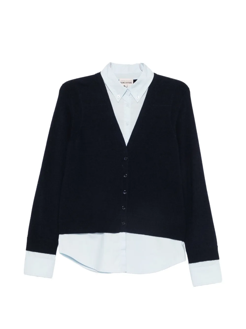 Semicouture layered-effect cardigan - Blu