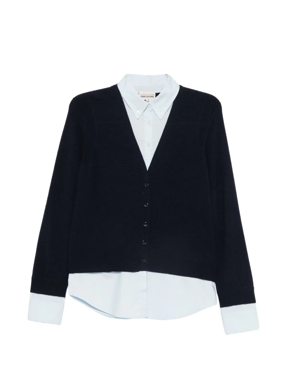 Semicouture layered-effect cardigan - Blu