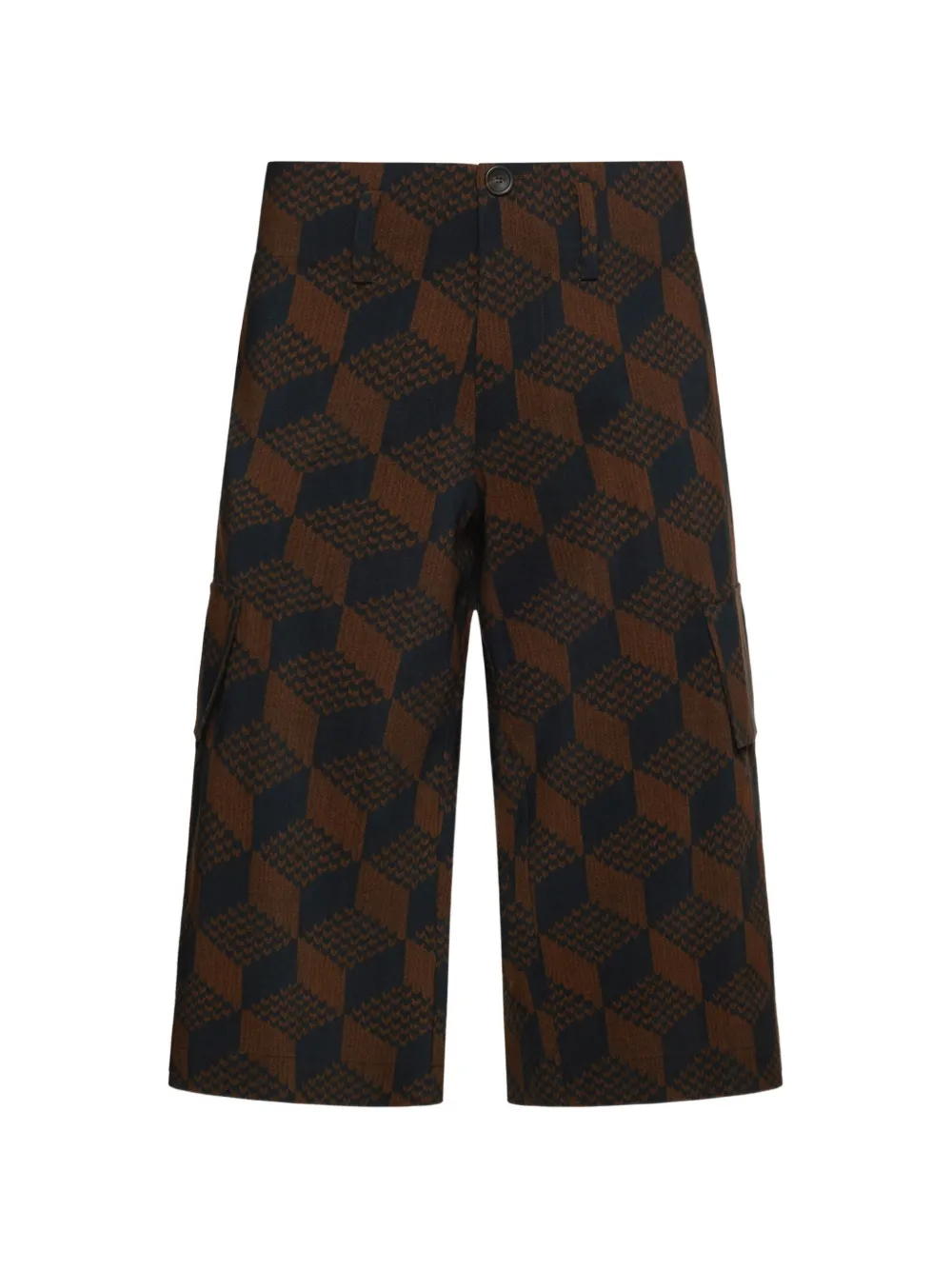 Pierre-Louis Mascia Dylan Cargo-Shorts mit geometrischem Muster - Braun
