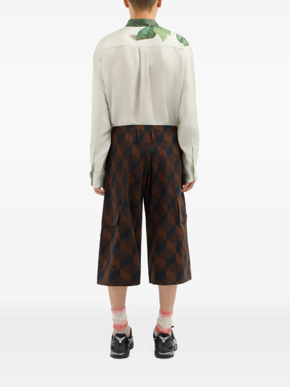 Pierre-Louis Mascia Dylan cargo shorts met geometrisch patroon Bruin