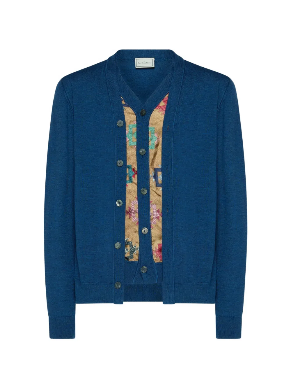 Pierre-Louis Mascia Tricot tapestry-inset wool cardigan - Blau