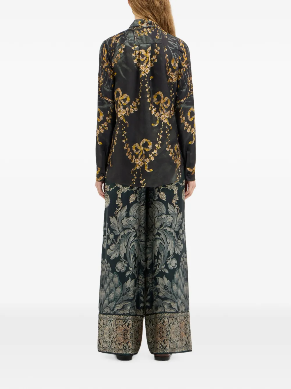 Pierre-Louis Mascia Aloe zijden blouse met bloemenprint Zwart