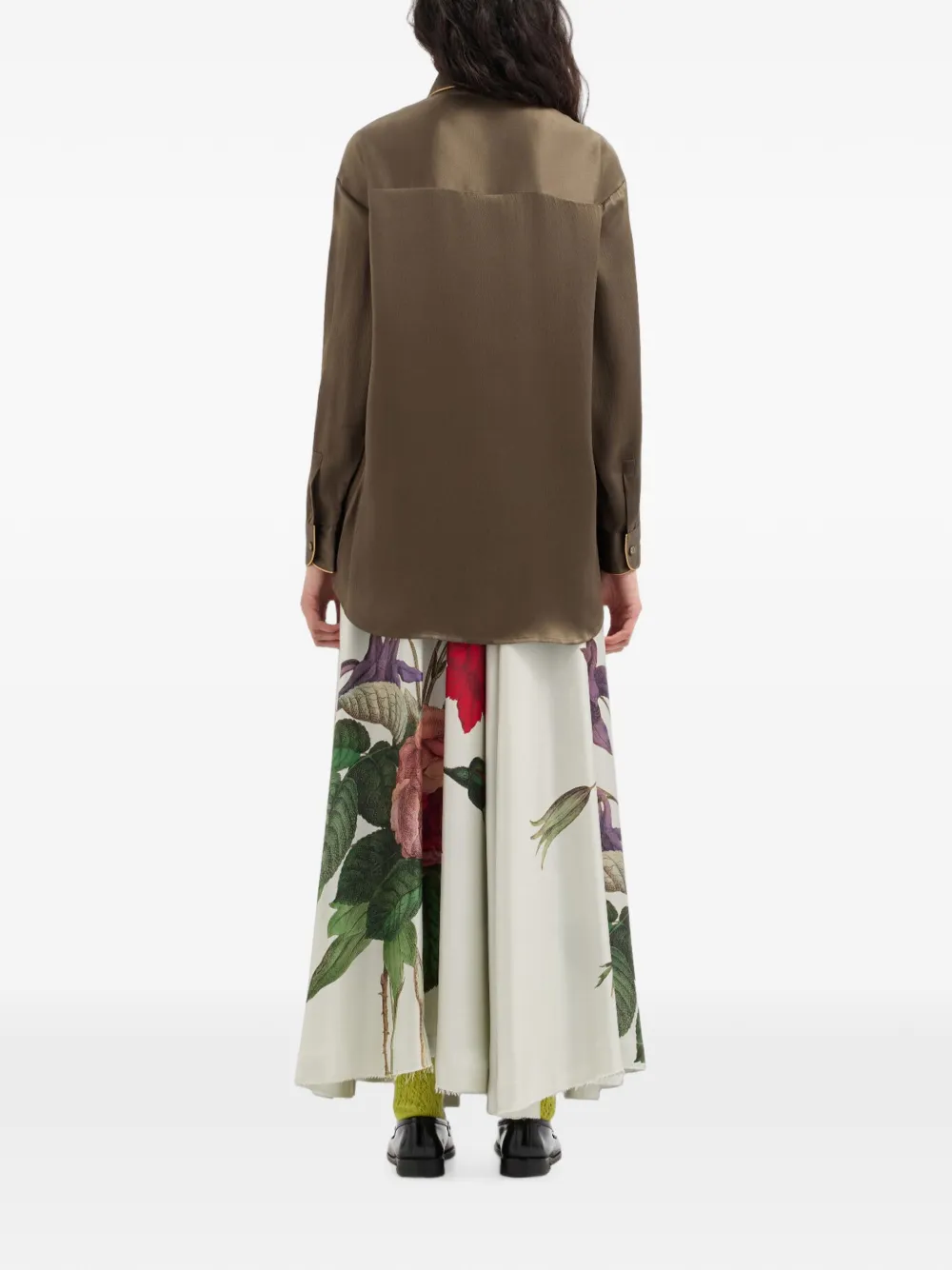 Pierre-Louis Mascia Mutka zijden blouse met afwerking Bruin