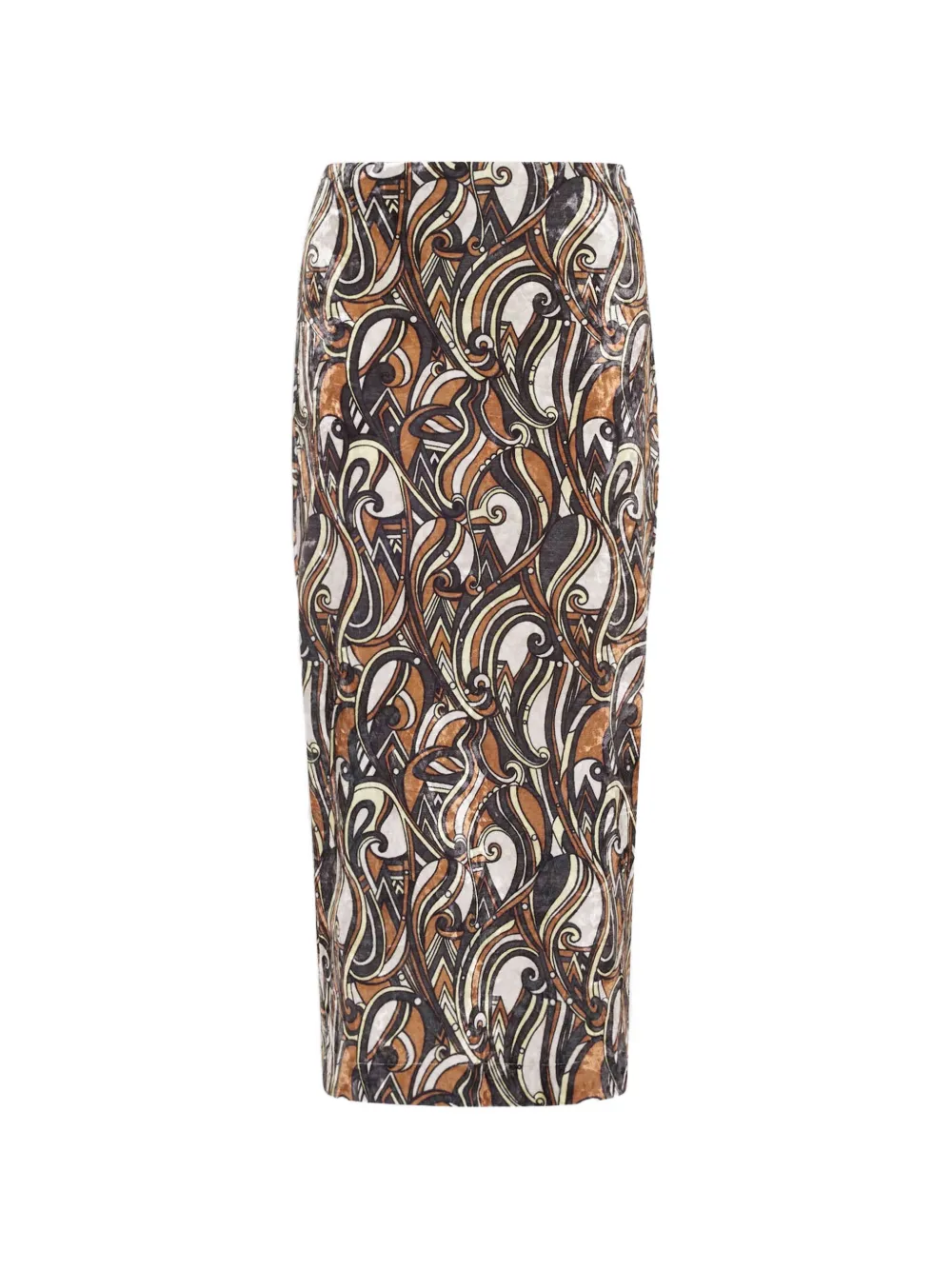Pierre-Louis Mascia Ranat swirl-print midi skirt - Braun