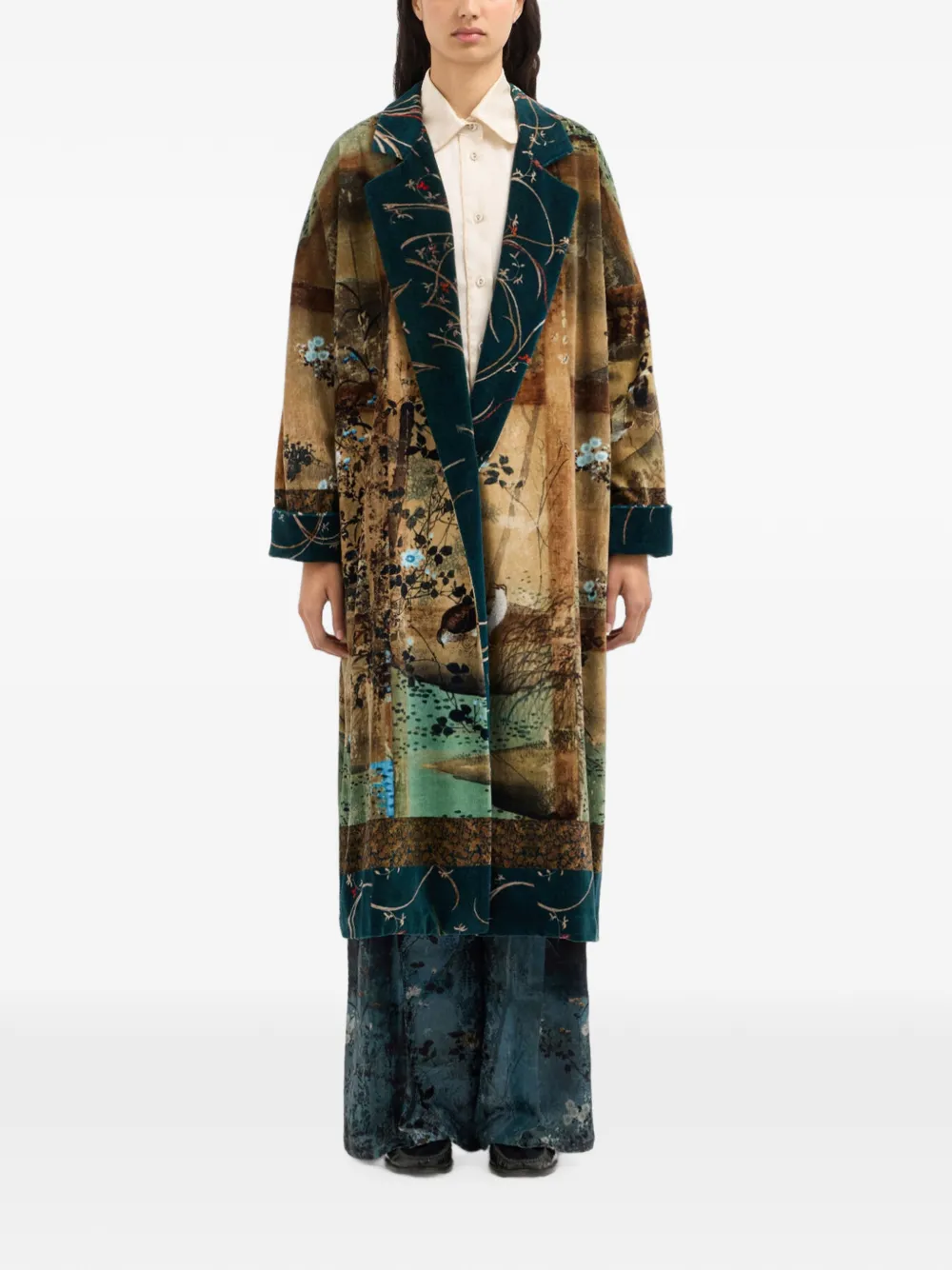 Pierre-Louis Mascia Revdox jas met bloemenprint Bruin
