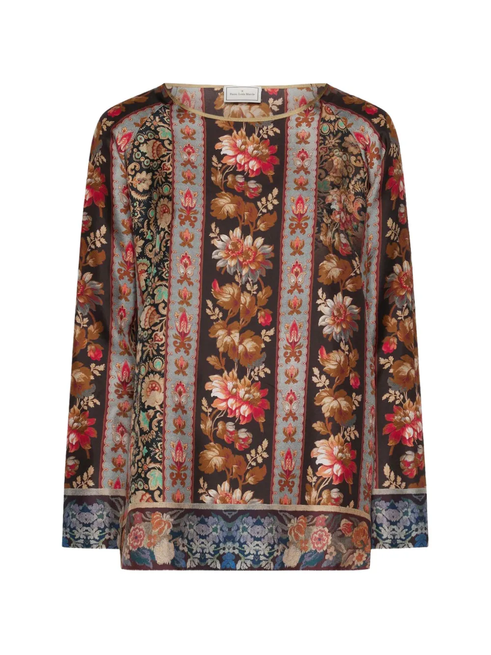 Pierre-Louis Mascia Aloe floral-print silk blouse - Marrone