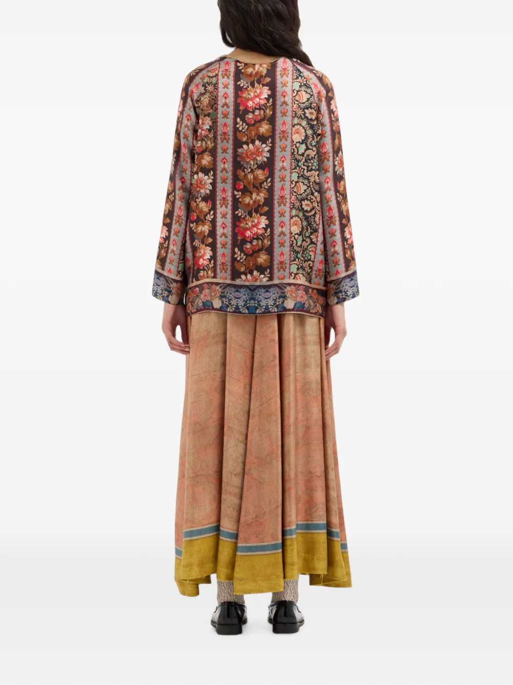 Pierre-Louis Mascia Aloe zijden blouse met bloemenprint Bruin
