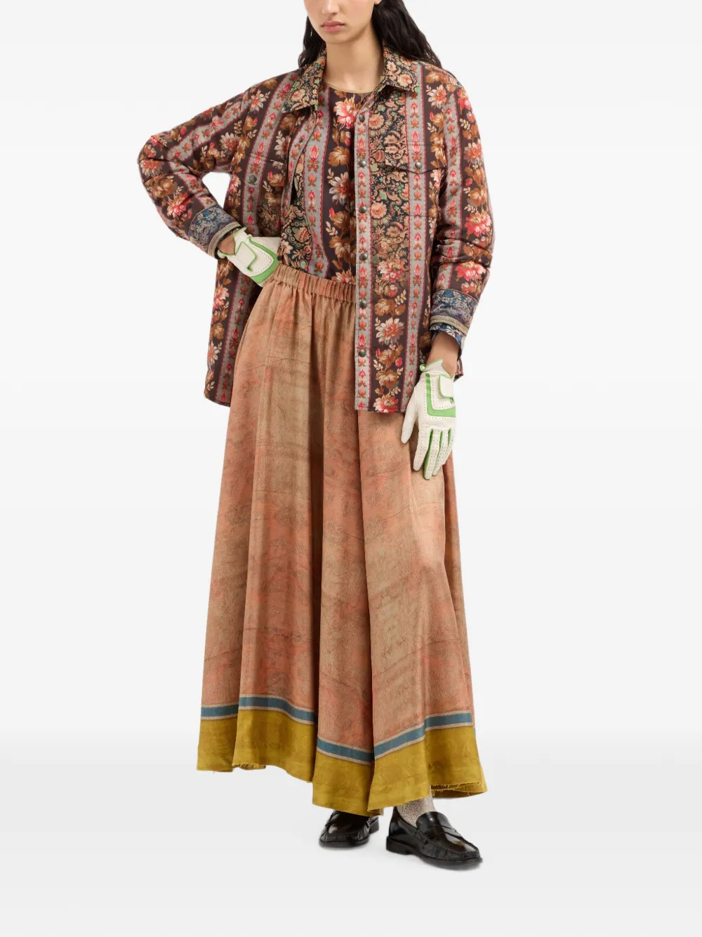 Pierre-Louis Mascia Aloe zijden blouse met bloemenprint Bruin
