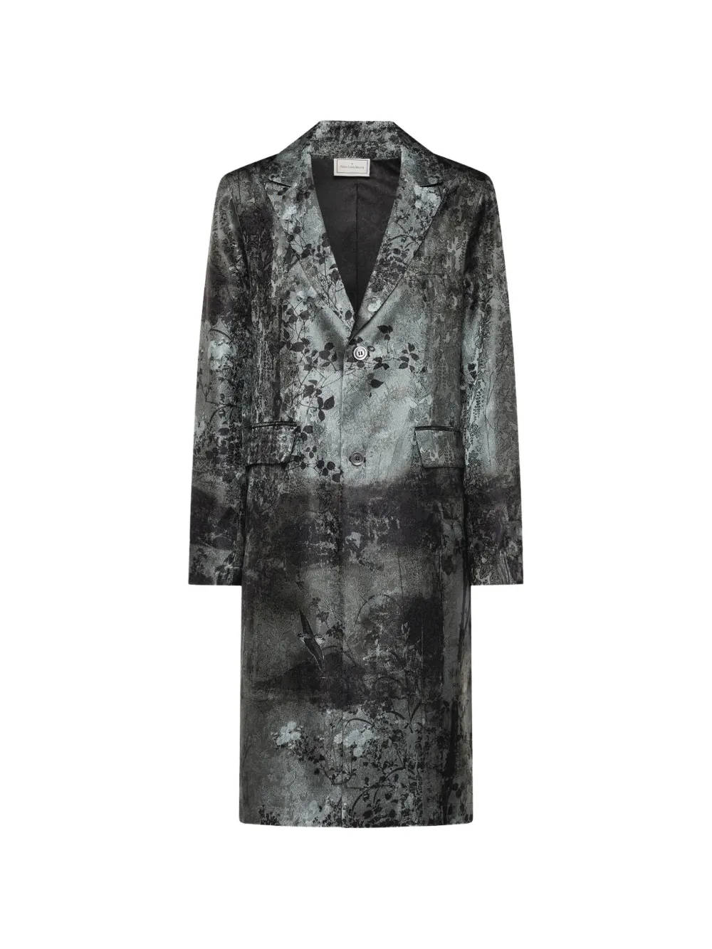 Pierre-Louis Mascia JP682DOX floral-motif notched-lapel coat - Grau