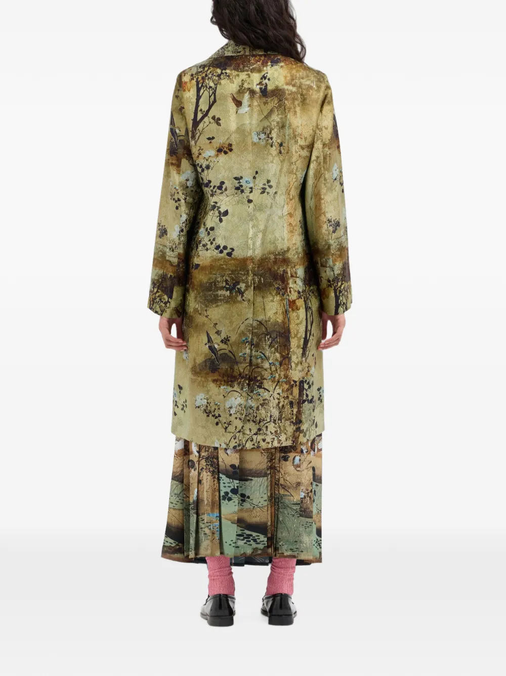 Pierre-Louis Mascia JP682DOX jas met bloemenprint en revers Groen