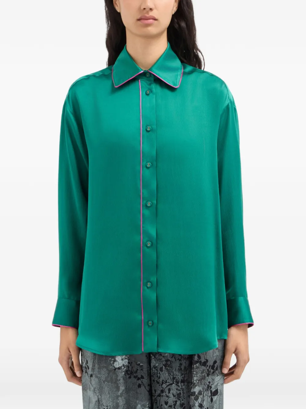Pierre-Louis Mascia Mutka piped silk shirt