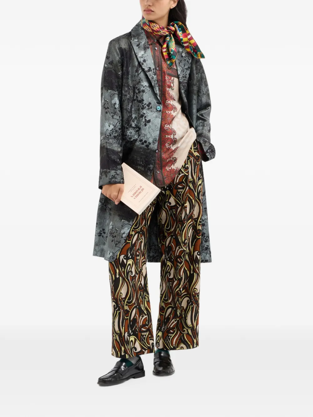 Pierre-Louis Mascia Beatex wollen broek met patroon Bruin