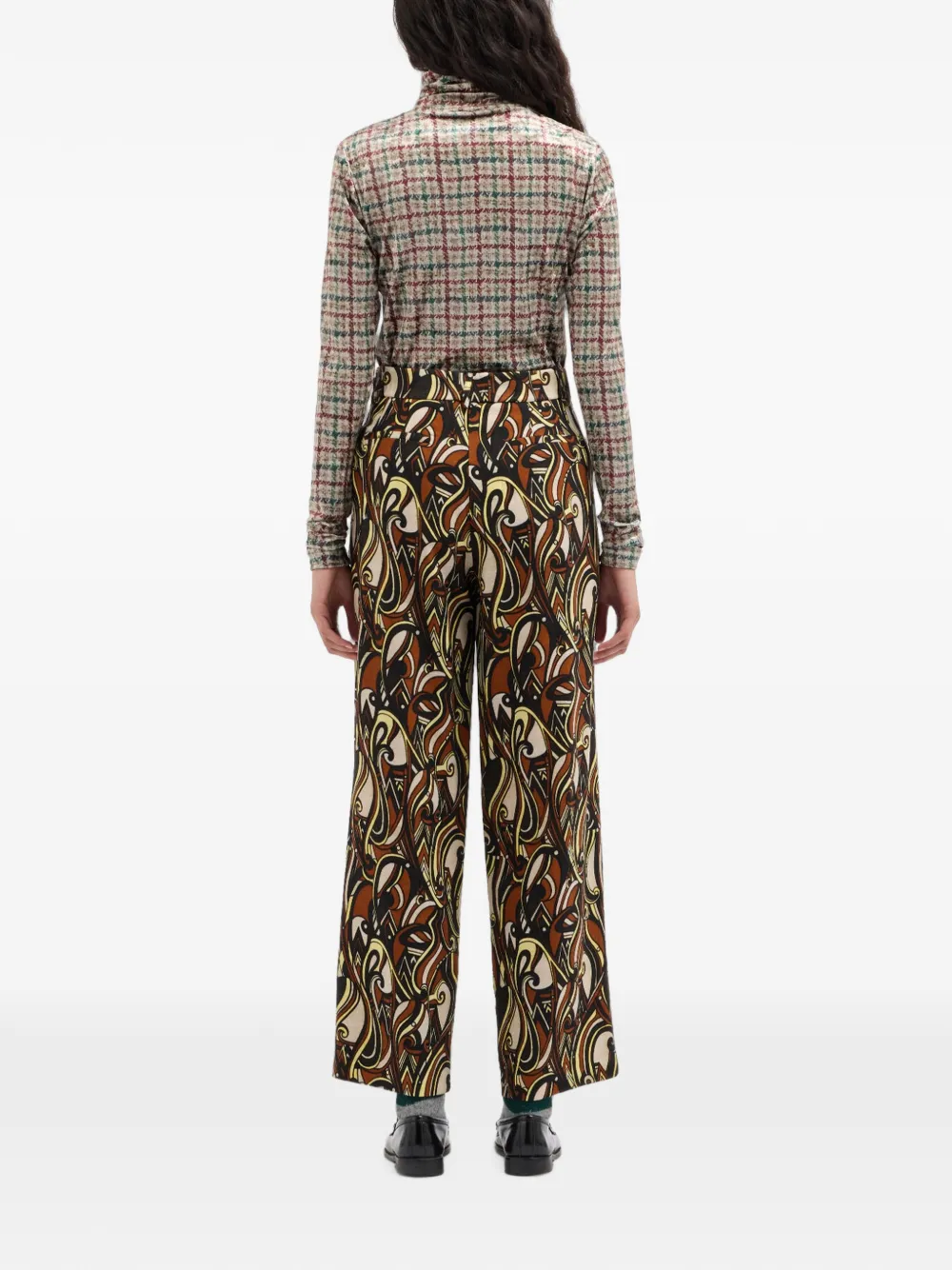 Pierre-Louis Mascia Beatex wollen broek met patroon Bruin