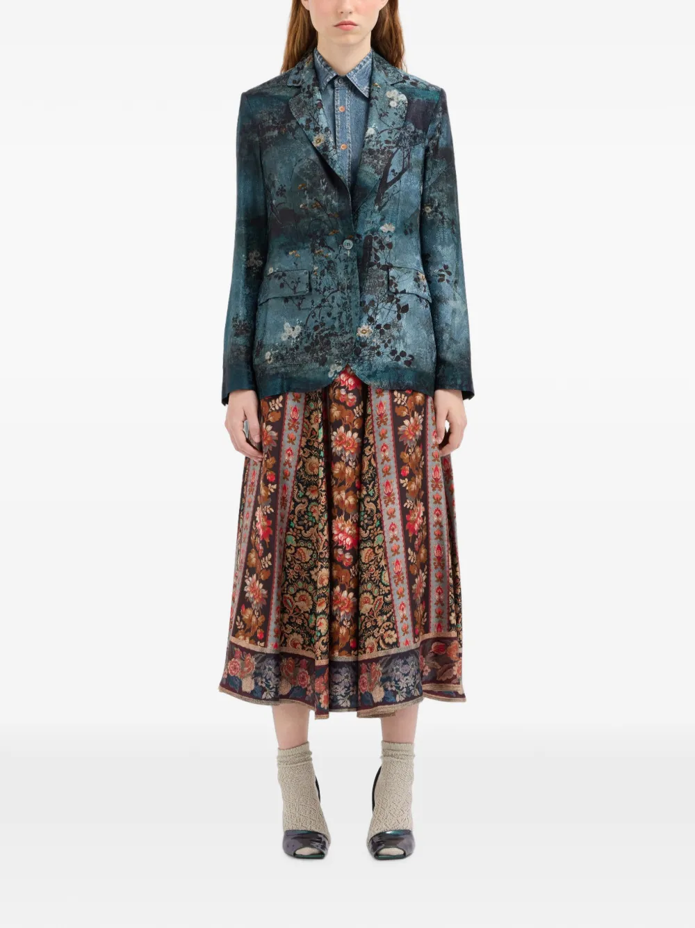 Pierre-Louis Mascia Blazer met bloemenprint Blauw