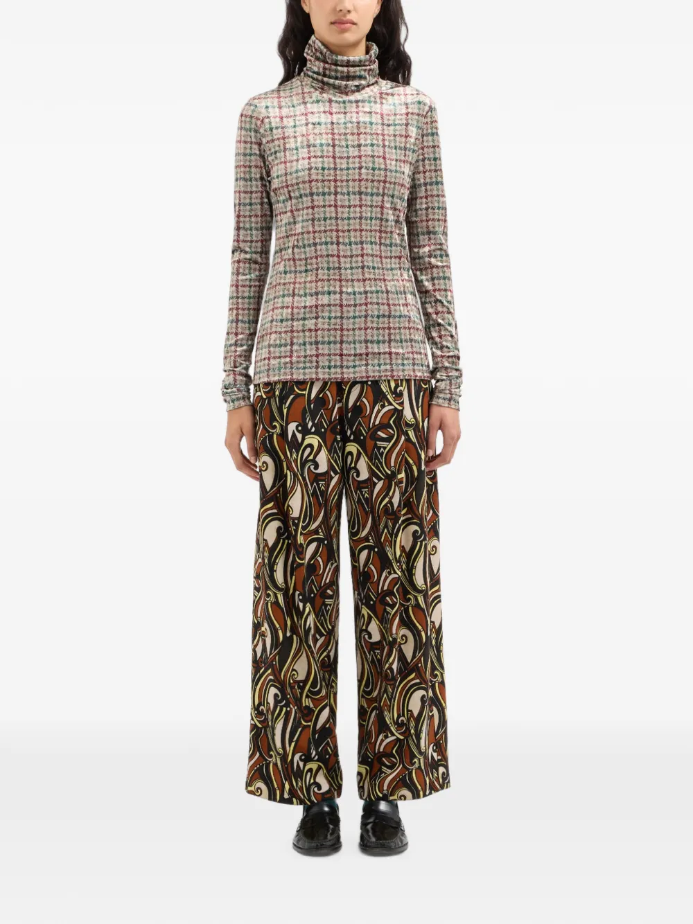 Pierre-Louis Mascia Ranat geruite top Beige