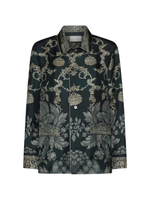 Pierre-Louis Mascia Aloe baroque-pattern silk shirt