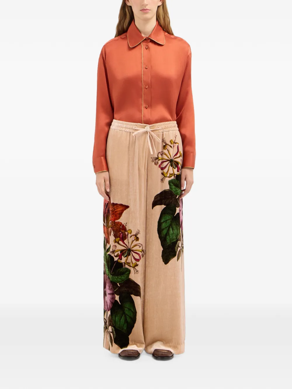 Pierre-Louis Mascia Kandox broek met bloemenprint Beige