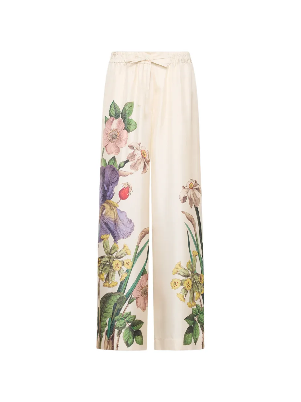 Pierre-Louis Mascia Aloe botanical-print silk palazzo pants