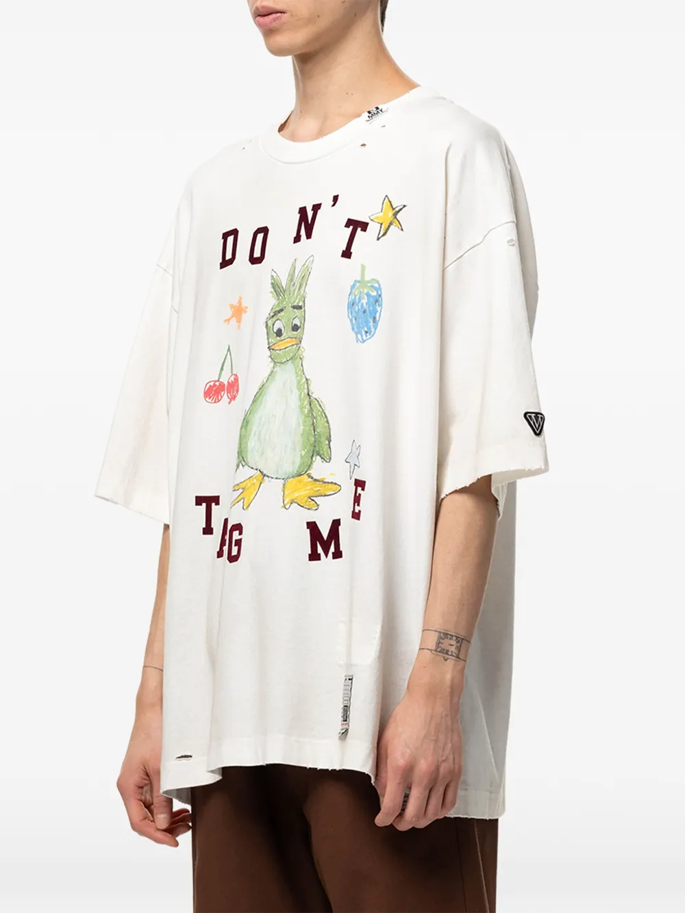Maison MIHARA YASUHIRO Leon T-shirt met doodle-print Beige