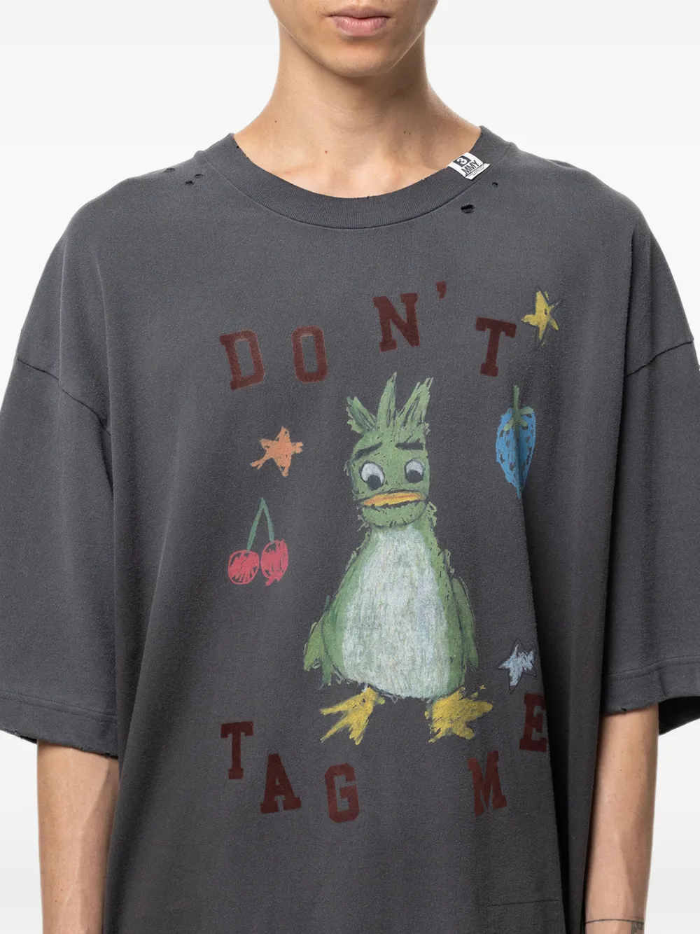 Maison MIHARA YASUHIRO Leon T-shirt met doodle-print Grijs
