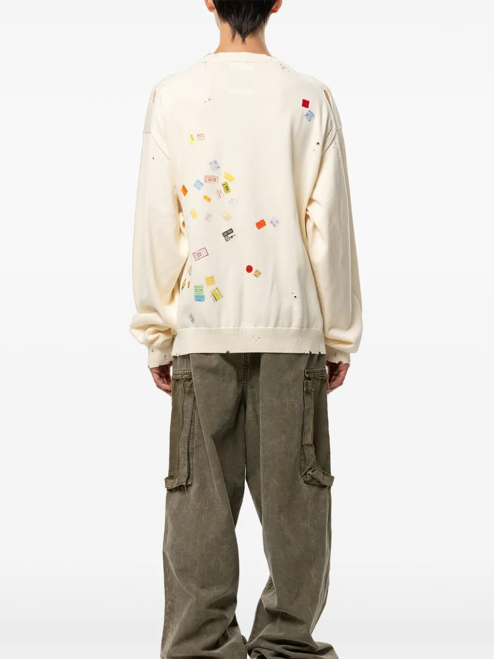 Maison MIHARA YASUHIRO Gebreide trui met print Beige