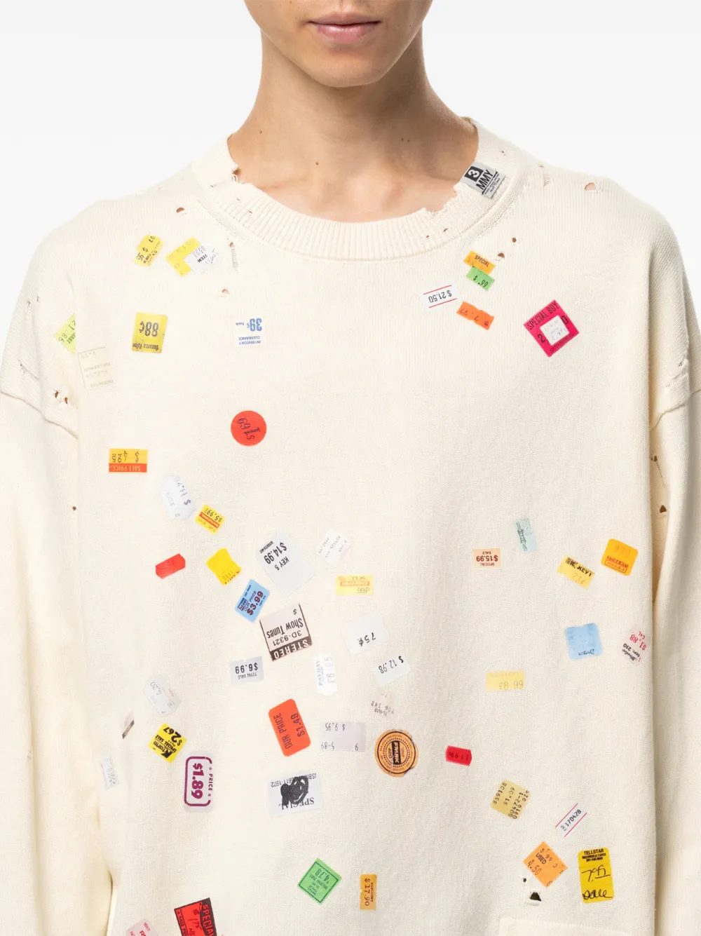 Maison MIHARA YASUHIRO Gebreide trui met print Beige