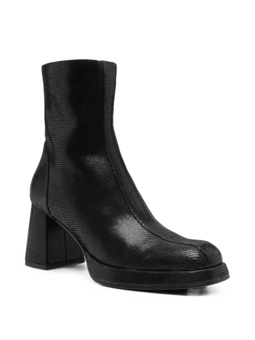 Chie Mihara Kanna49 lizard-effect platform ankle boots Zwart