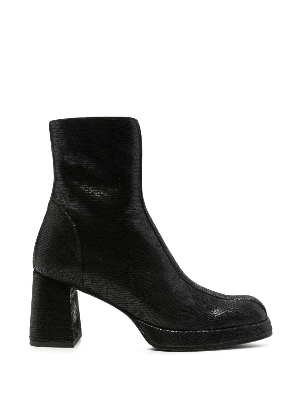 Chie Mihara Kanna49 lizard-effect platform ankle boots Zwart