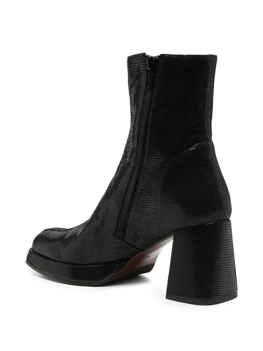 Chie Mihara Kanna49 lizard-effect platform ankle boots Zwart