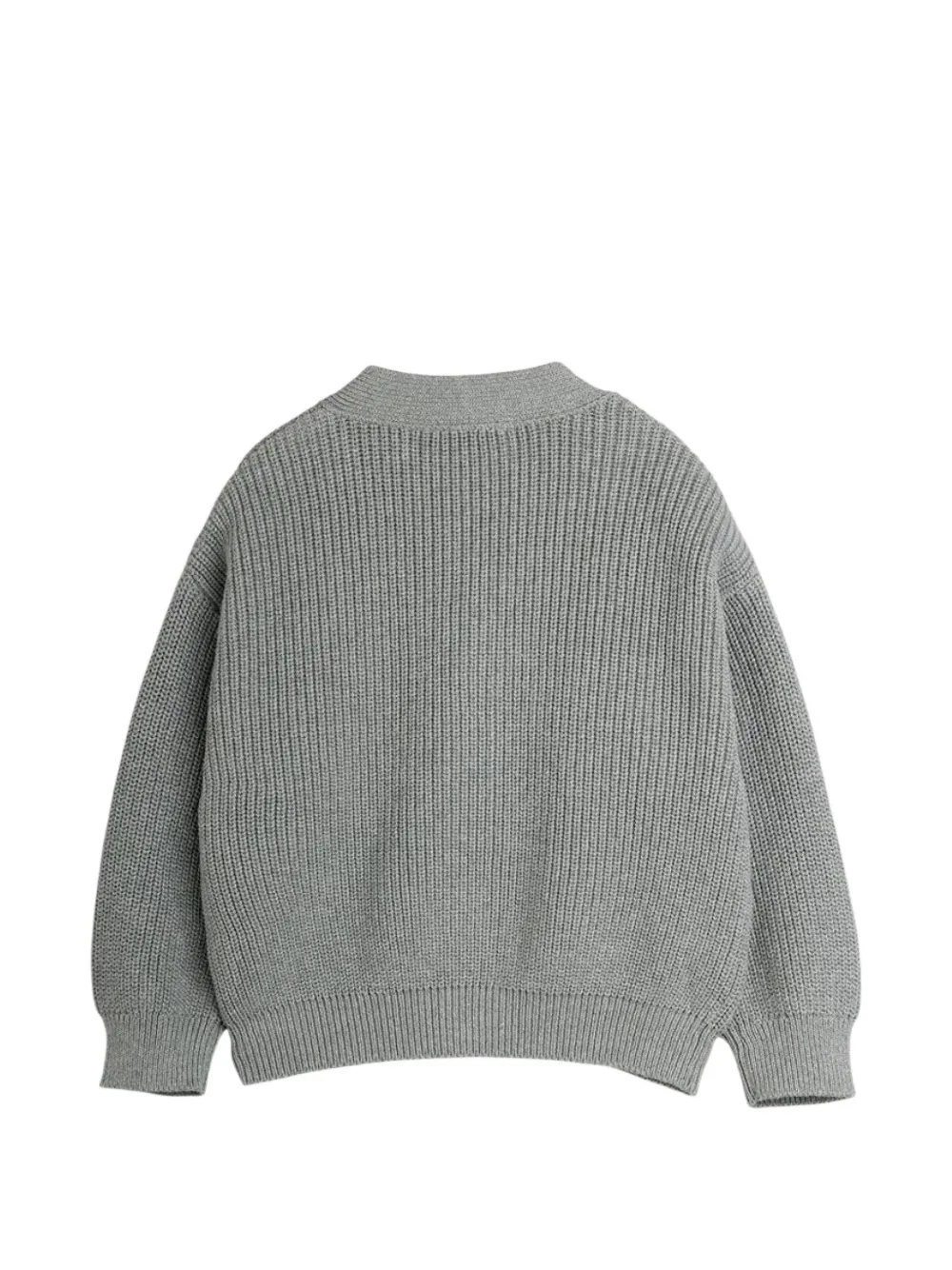 Mini Rodini Ritzratz gebreid vest met patch Grijs