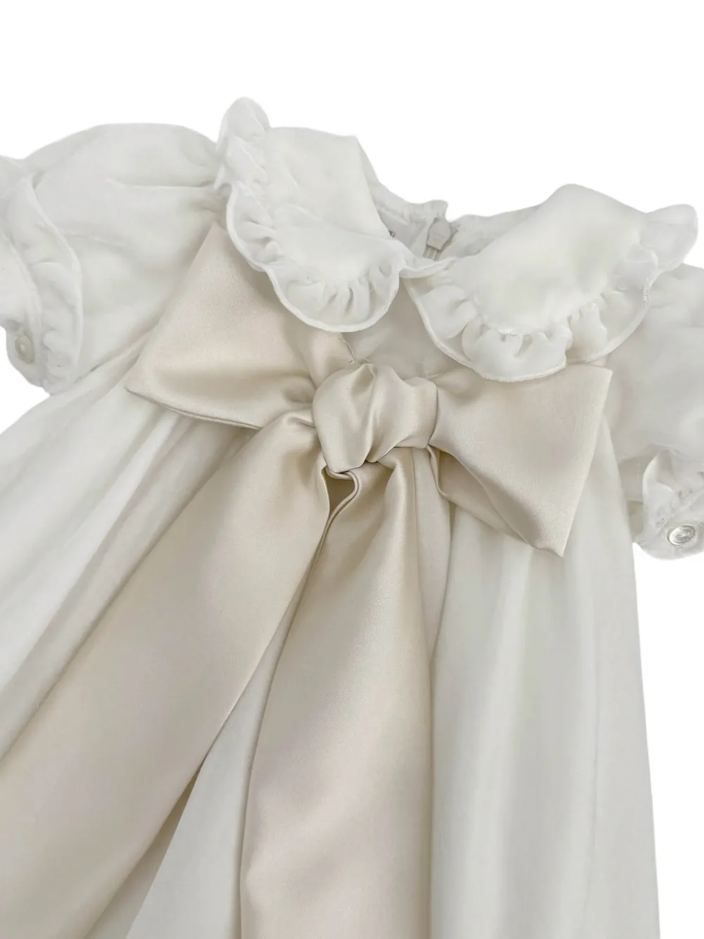 La Stupenderia Sofia ruffled bow-detail dress Wit