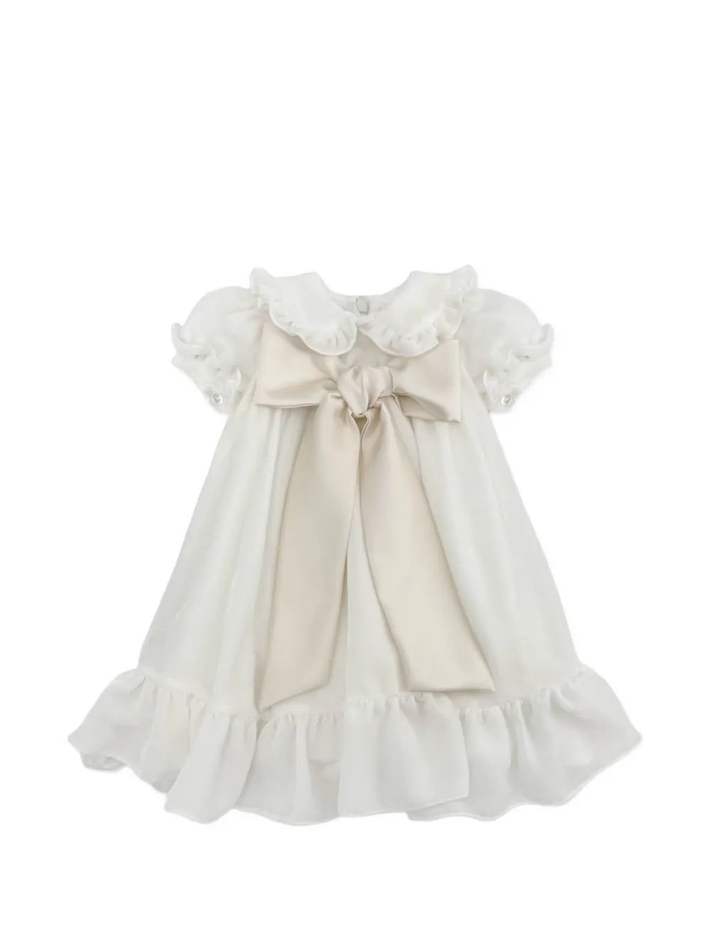 La Stupenderia Sofia ruffled bow-detail dress - Bianco