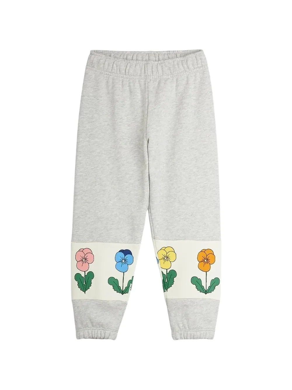 Mini Rodini Jogginghose mit Blumenprint - Grau