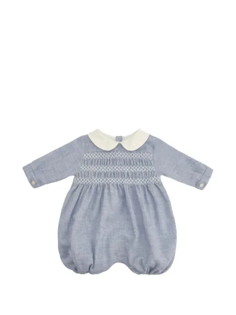 La Stupenderia smock-stitched Peter Pan collar romper