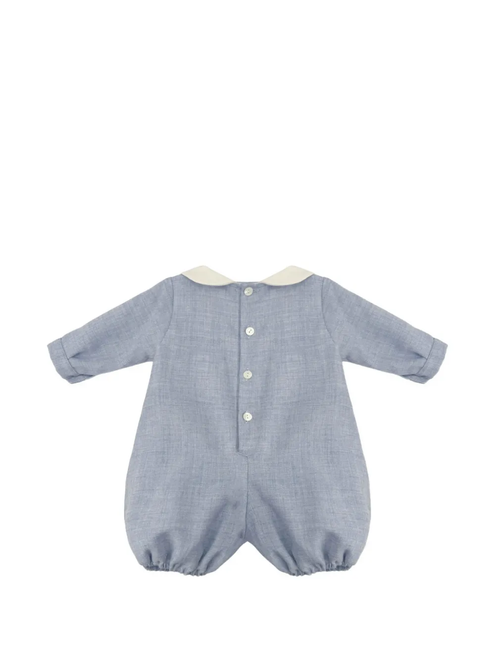 La Stupenderia smock-stitched Peter Pan collar romper Blauw