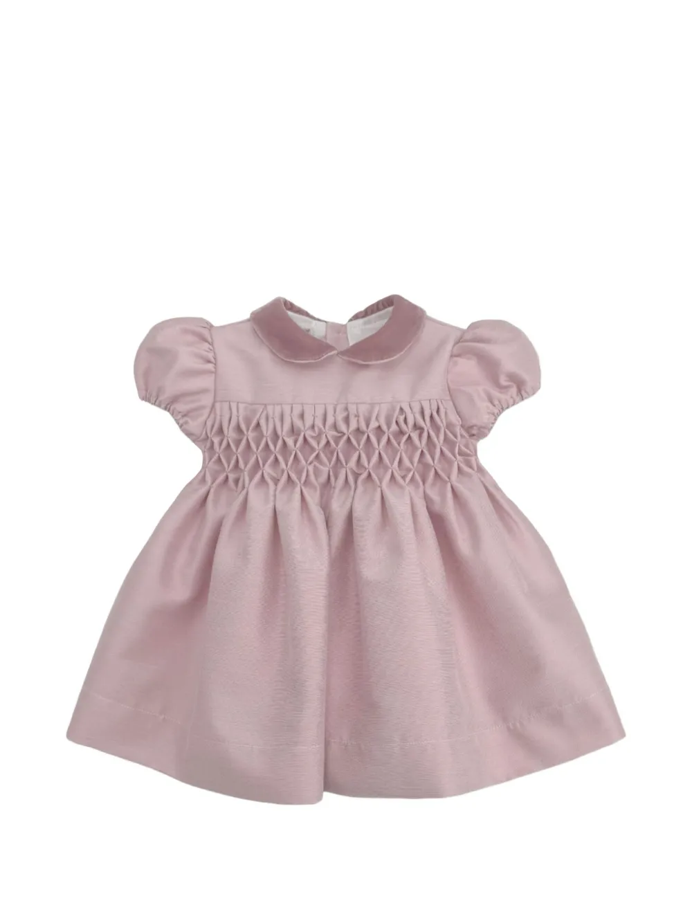 La Stupenderia Camilla smocked puff-sleeve dress Roze