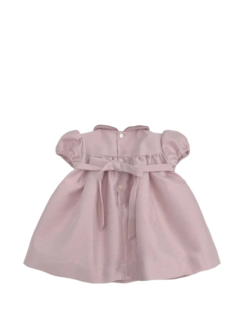 La Stupenderia Camilla smocked puff-sleeve dress Roze