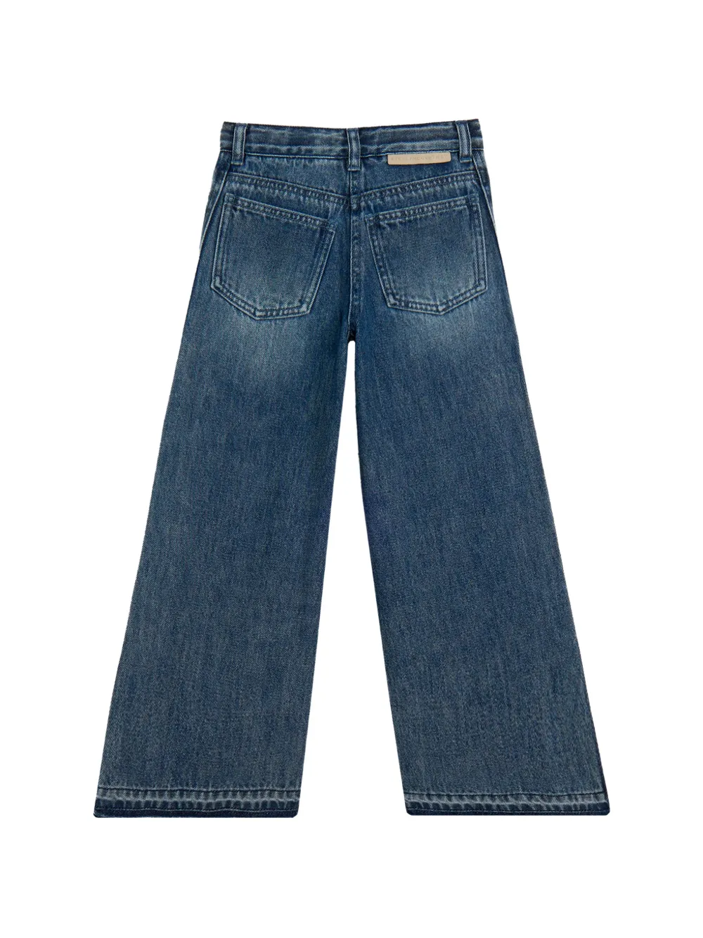 Stella McCartney Kids Jeans met wijde pijpen en franje Blauw