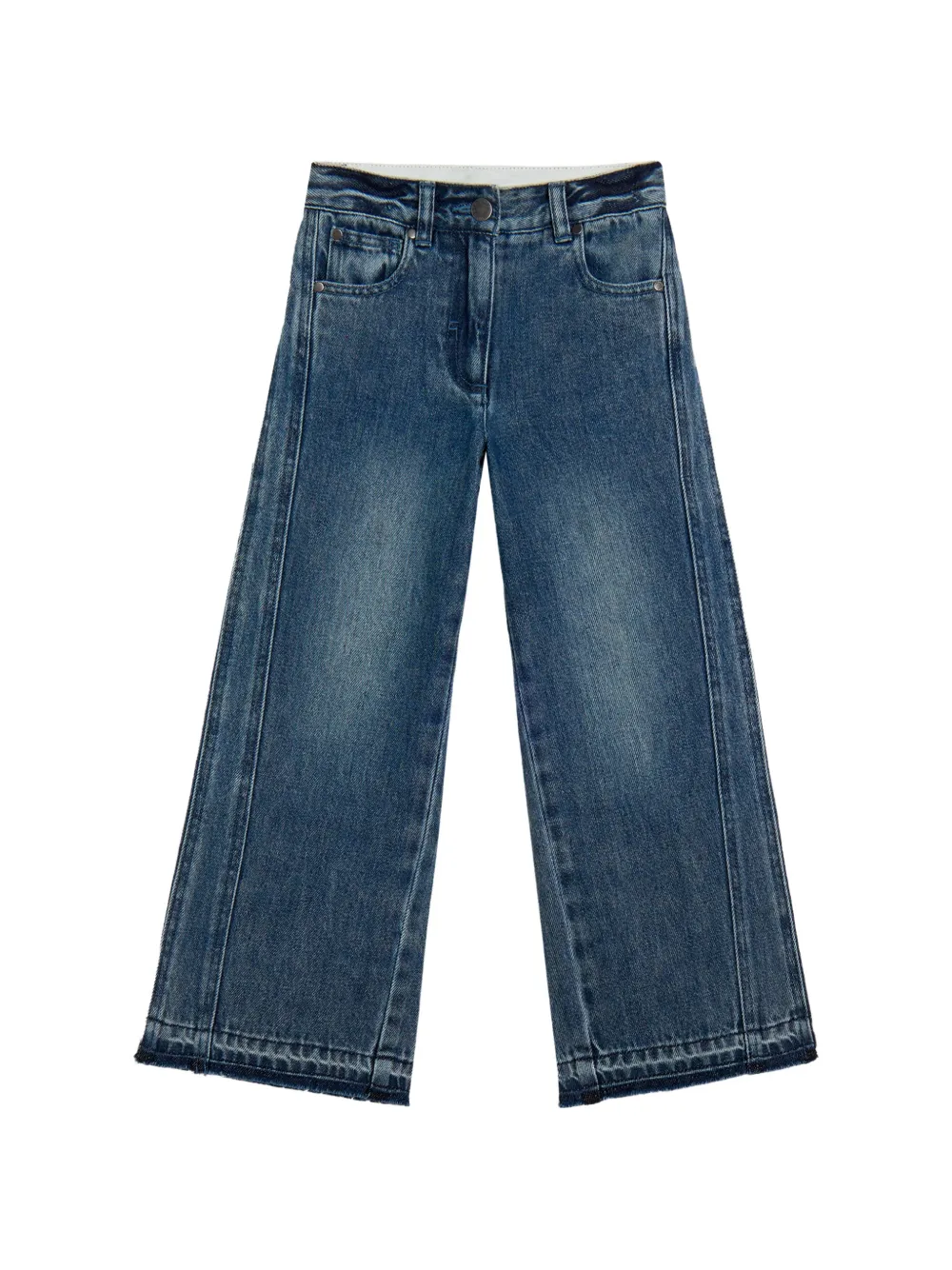 Stella McCartney Kids wide-leg fringed jeans - Blu