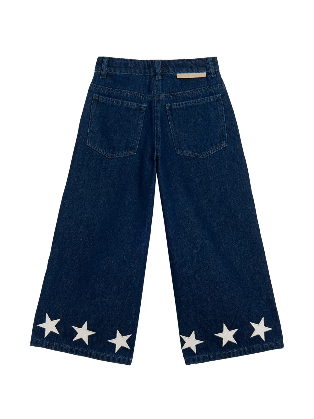 Stella McCartney Kids Jeans met wijde pijpen en ster-patch Blauw