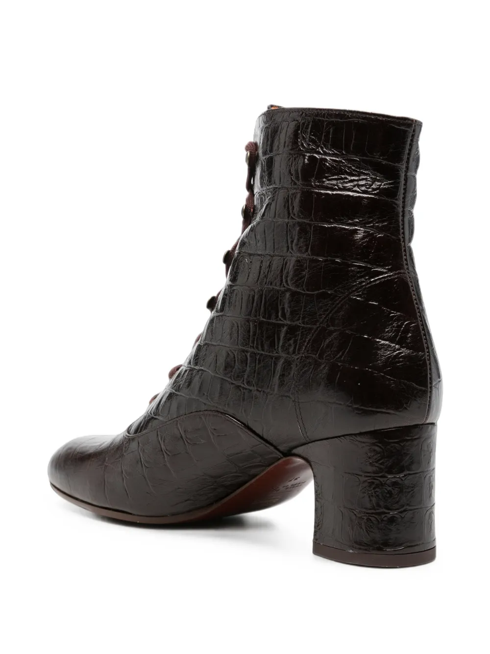 Chie Mihara croc-effect lace-up ankle boots Bruin