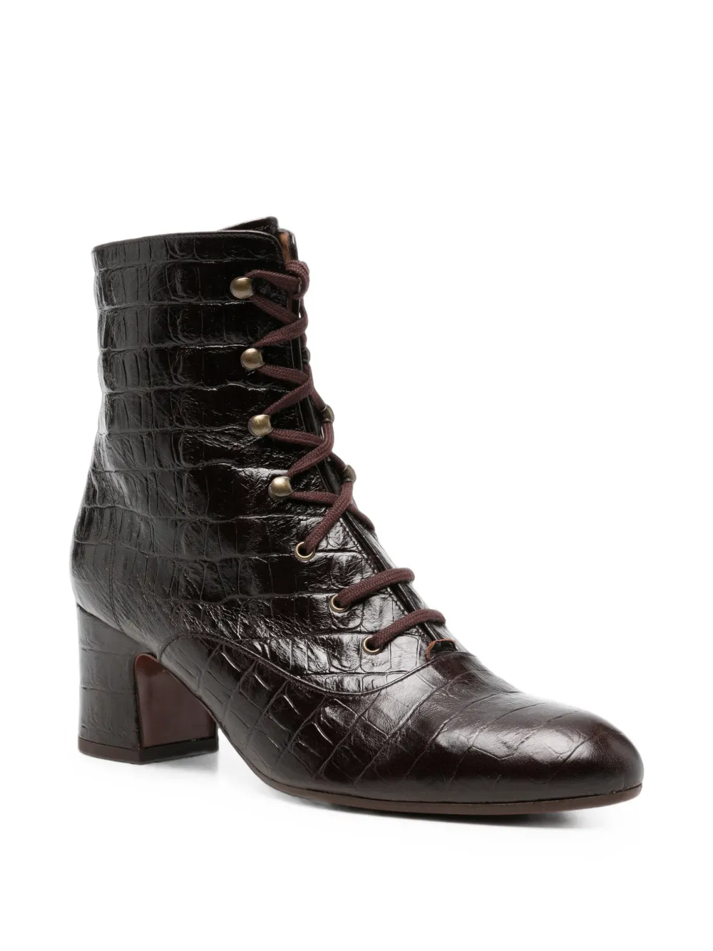 Chie Mihara croc-effect lace-up ankle boots Bruin
