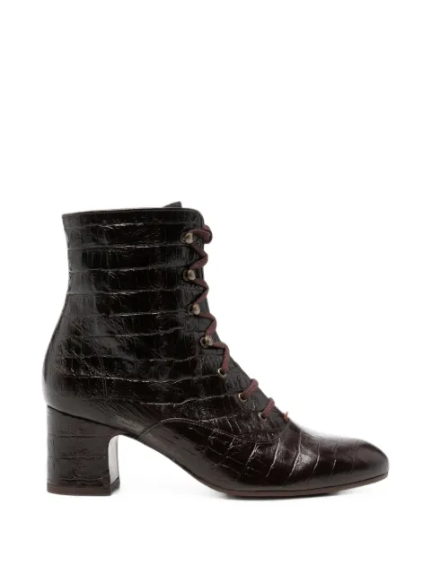 Chie Mihara croc-effect lace-up ankle boots