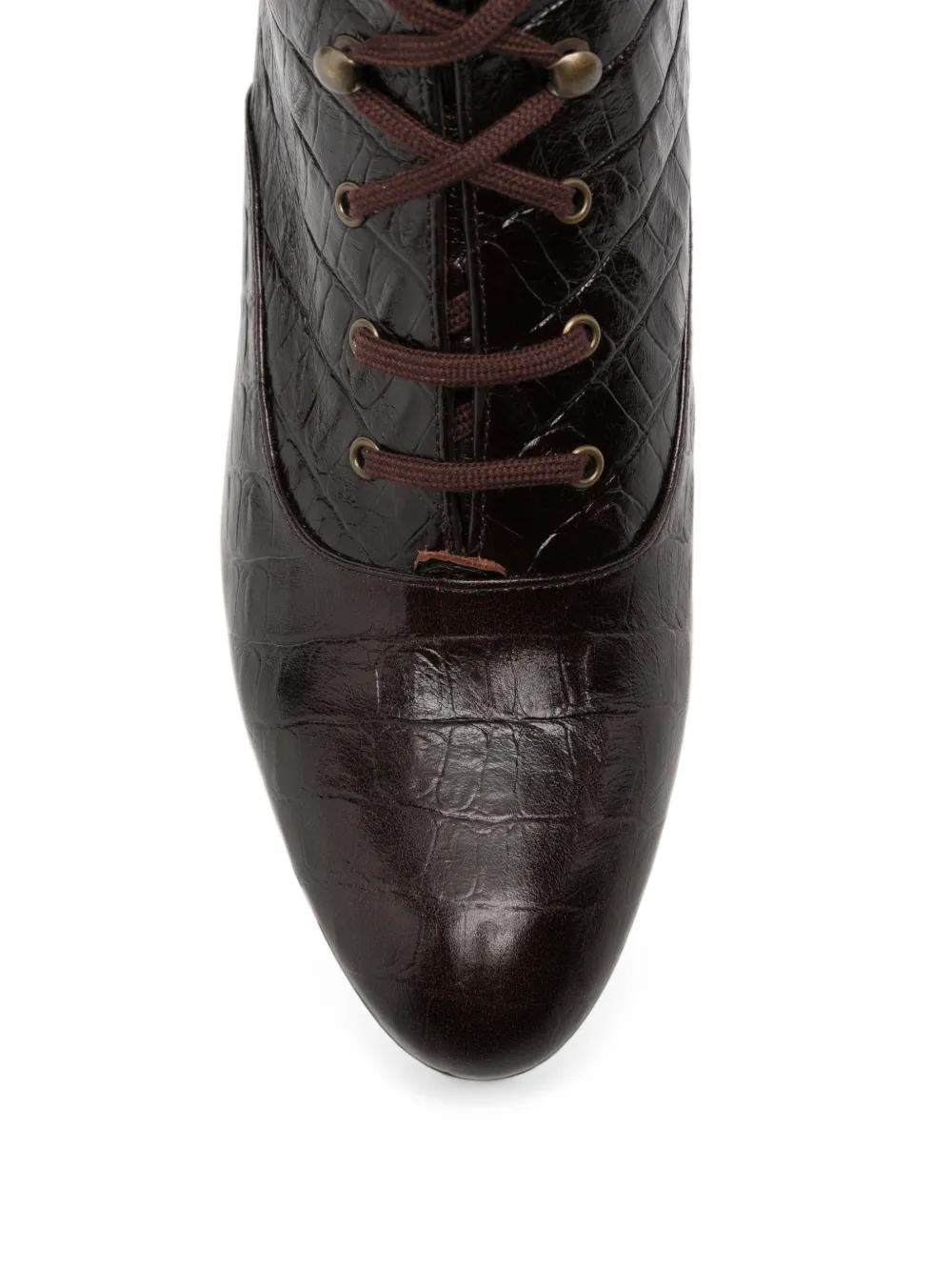 Chie Mihara croc-effect lace-up ankle boots Bruin
