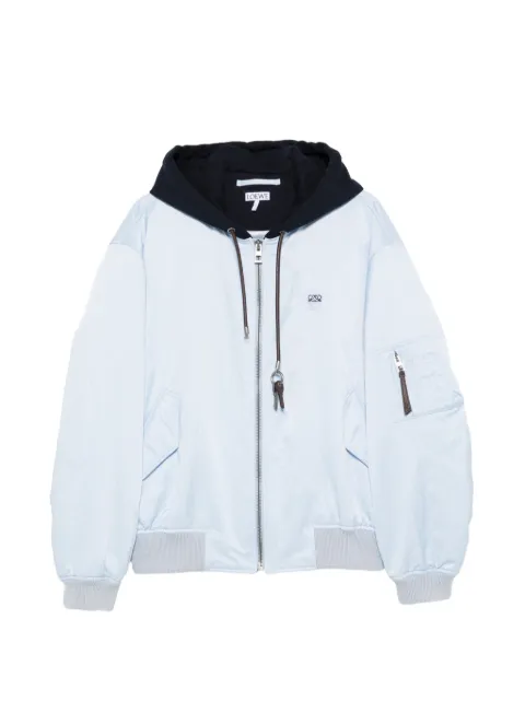 LOEWE zip-fastening hooded bomber jacket